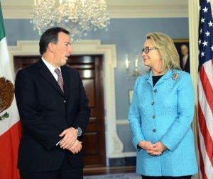 With Mexican Foreign Secretary Jose Antonio Meade in 2013.  Photo, department of State